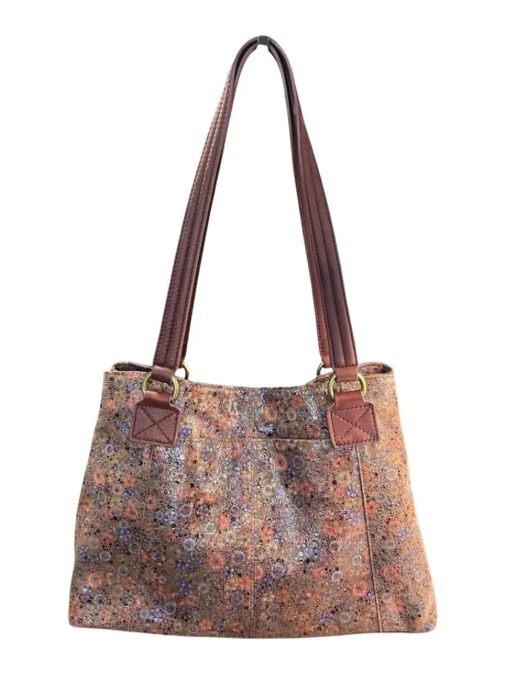 American Leather Co Val Perfect Satchel Vintage Floral shoulder bag Leather Tote
